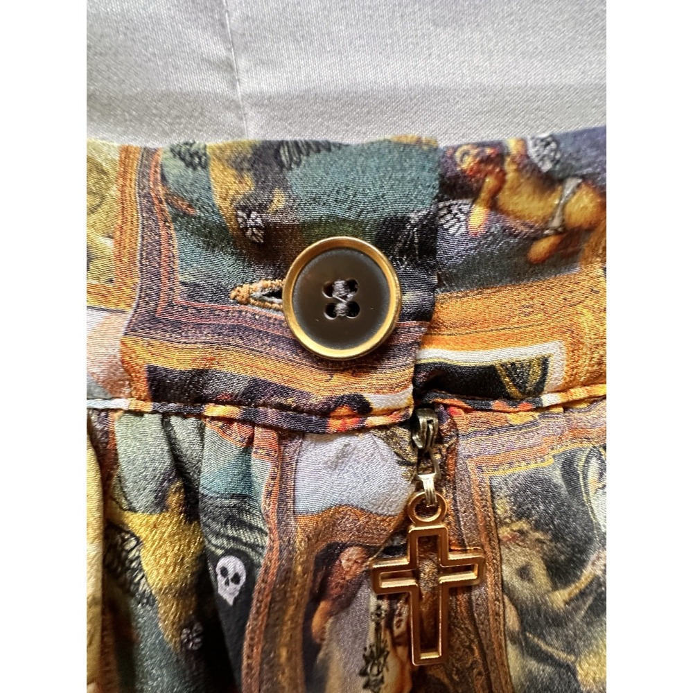 ANTIPODIUM London 100% Silk Mini Skirt "Exclusive Print" Renaissance Art US 6 - Picture 12 of 15